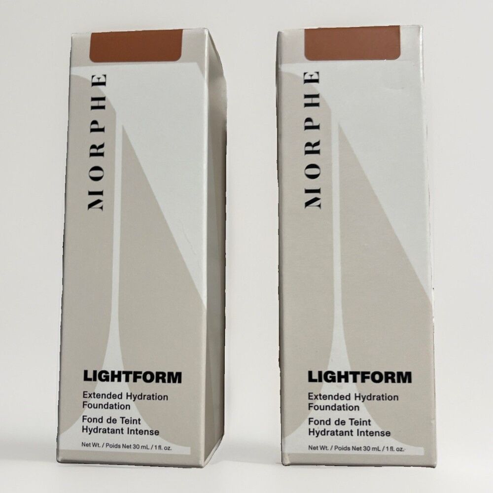 2 Morphe Lightform Extended Hydration Liquid Foundation Rich 24W 1 fl oz Bundle